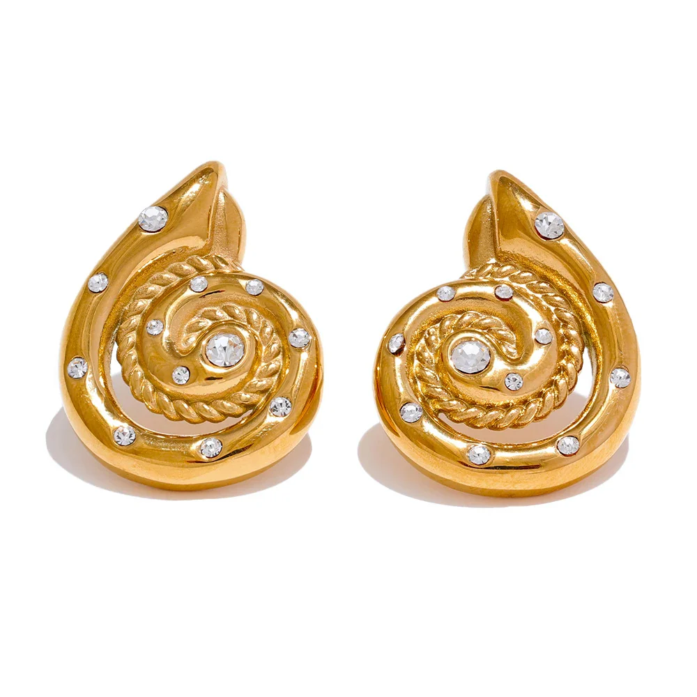 Boucles d'Oreilles Coquillage Spirale – Image 2