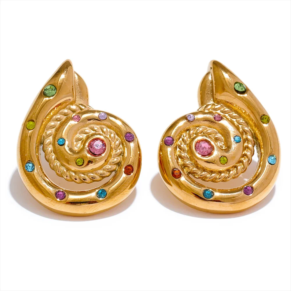 Boucles d'Oreilles Coquillage Spirale – Image 3