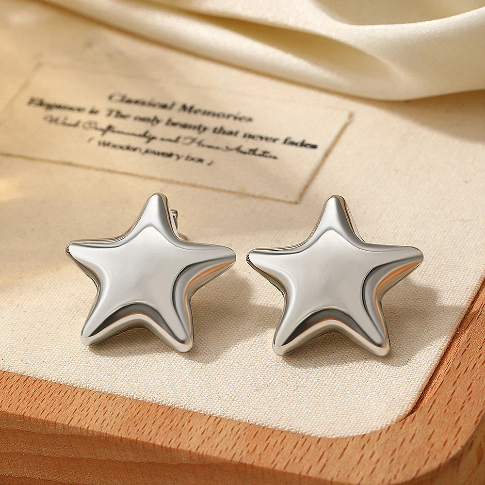 Boucles d'Oreilles Étoile Acier Inoxydable – Image 4